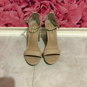 Steve Madden Beige Ankle Strap Heels